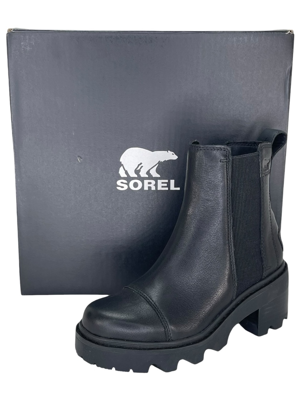 Sorel Joan Now Black Leather Waterproof Womens Chelsea Ankle Boots Size 5M - Picture 13 of 13